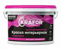 Краска KRAFOR для потолков супербелая 14кг , , шт в интернет-магазине Патент24.рф