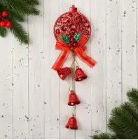 Украшение новогоднее "Уютная сказка" колокольчики узорный шар, 10х27 см, красный 9692782, , набор в интернет-магазине Патент24.рф
