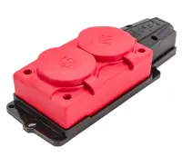 Колодка NE-AD о/у двойная с загл. каучук 2Р+PЕ 1х16А 220-240V IP54 4122, , шт в интернет-магазине Патент24.рф
