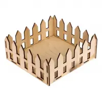 Кашпо дер д/цветов "Заборчик" 15х15х7см фанера 3мм разборн. б/покр. Z0003, , шт в интернет-магазине Патент24.рф