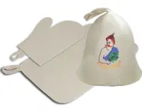 Н-р из 3пр. Банные штучки (шапка Лучший баньщик, рукавица, коврик) войлок 41085, , шт в интернет-магазине Патент24.рф