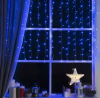 Электрогирлянда-занавес ECO. IP20, УМС вилка, 1.5 х1 м, LED-180-220V, 8 реж., СИНИЙ 1080454, , шт в интернет-магазине Патент24.рф