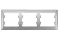 Рамка GLOSSA 3 поста алюминий горизонт. GSL000303, , шт в интернет-магазине Патент24.рф
