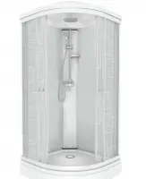 Кабина душевая Стандарт 90х90 А 1/4 круга, Низ.поддон,Аква,Мозаика,Белый, ДН4, 7мест+сифон D90мм, , шт в интернет-магазине Патент24.рф