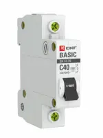 Выключ. автомат. EKF Basic 1 пол. ВА 47-29 40А C4,5kA, , шт в интернет-магазине Патент24.рф