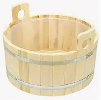 Купель дер д/ребенка 25л д48см h24см пластик/вставк 2/мет/обв липа 178, , шт в интернет-магазине Патент24.рф