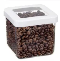 Емкость для сыпучих продуктов 0,65л "Степ" 10х10х9,5см белая, , шт в интернет-магазине Патент24.рф