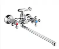 Смеситель POTATO д/ванны двуручк. с длинным изливом с шар. перекл. P2761, , шт в интернет-магазине Патент24.рф