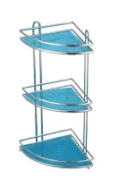 Полка угловая трехъярусная W2937 с пвх подложкой (хром.металл, пластмасса), , шт в интернет-магазине Патент24.рф