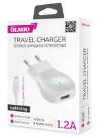 Сетевое ЗУ OLMIO Lightning 1.2A ПРТ038609 в интернет-магазине Патент24.рф
