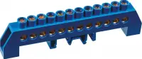Шина 0 N (6х9) 8 отверстий латунь синий изолятор на DIN-рейку PROxima, , шт в интернет-магазине Патент24.рф