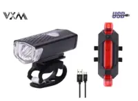 Фонари комплект (LED перед.+зад) RPL-2255/DC-918, 3/5 LED, USB кабель, с аккум., 480mAh, 3,7V VXM, , шт в интернет-магазине Патент24.рф