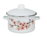 Кастрюля эм 4л цил с/рис "Сакура" белый мет/кр с пл руч-кн нерж/об 01-Б1614/4-Сакура, , шт в интернет-магазине Патент24.рф