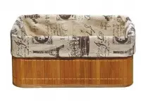 Корзина бамбук 38х28х16см с покр. из нат.льна BLB-09-1, , шт в интернет-магазине Патент24.рф