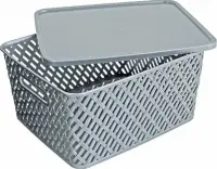 Ящик с крышкой Плетенка 35х29х17,5см 3560м, 3558м, 3826М,М-3557 , , шт в интернет-магазине Патент24.рф