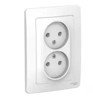 Розетка BLANCA с/у, двойная, б/заз., б/шторок, 16А, 250В, белый , , шт в интернет-магазине Патент24.рф
