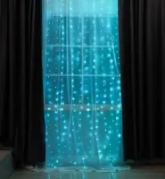 Электрогирлянда-занавес ROSA IP20, 2,8х3м Н.СБ. LED(1608)-300-5V,USB крючки,пульт, аквамарин 6074032, , шт в интернет-магазине Патент24.рф