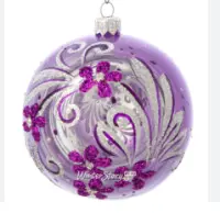 Елочная игрушка шар "Фиалка" д9,5см стекло руч/росп под/уп , , шт в интернет-магазине Патент24.рф