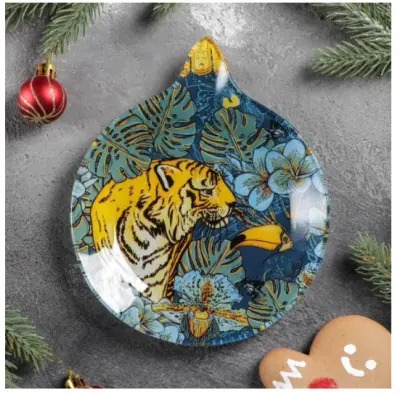 Блюдо сервировочное "Елочная игрушка. Тигр в тропиках" 18х15,2х2см 6783234, , шт в интернет-магазине Патент24.рф