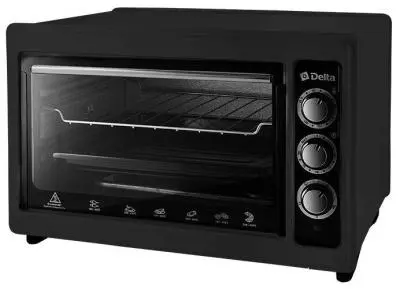 Духовка Delta 0123 1300W 37 л таймер черная в интернет-магазине Патент24.рф