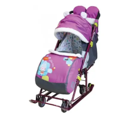 Санки-коляска детские Ника Детям 7-6, рис. со снеговиком орхидея НД7-6/6 9234798, , шт в интернет-магазине Патент24.рф