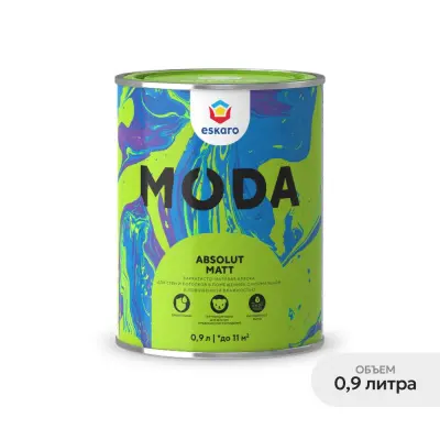 Краска Eskaro Moda Absolut Matt износостойкая абсолютно матовая краска 0,9л, , шт в интернет-магазине Патент24.рф