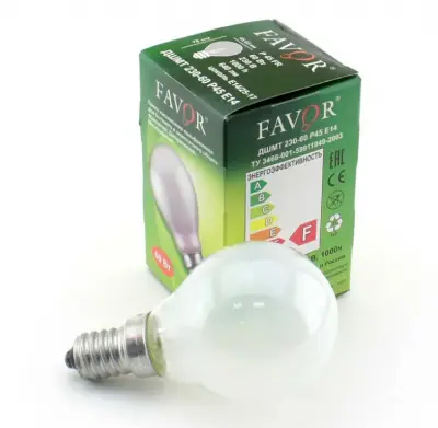 Лампа FAVOR Р45 60W E14 шарик матовый, , шт в интернет-магазине Патент24.рф