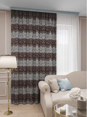 Портьера Амелия 180х260 шоколад-мята ГП, , шт в интернет-магазине Патент24.рф