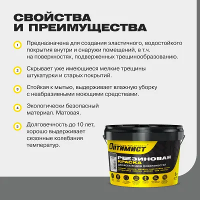 Краска резиновая F310 Оптимист пыльно-серая 3кг, , шт в интернет-магазине Патент24.рф
