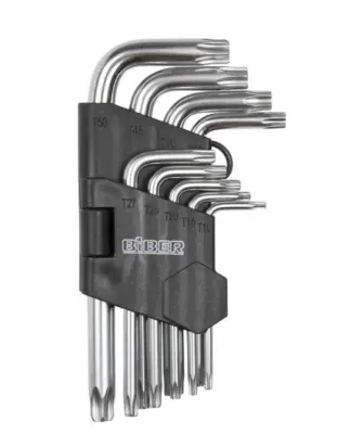 Набор ключей БИБЕР инбусовых TORX ключей CRV 1,5-10мм 9шт. 90506, , набор в интернет-магазине Патент24.рф