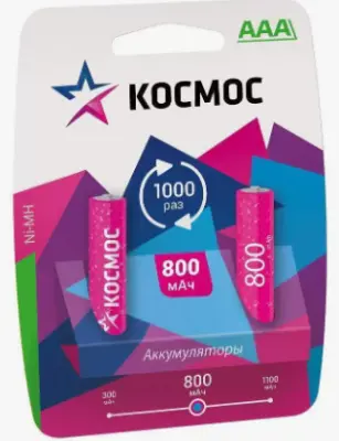 Аккумулятор аккумулятор космос r03 800mah ni-mi 2шт, , упак в интернет-магазине Патент24.рф