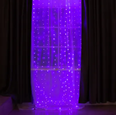 Электрогирлянда-занавес ROSA IP20, 2,8х3м Н.СБ. LED(1608)-300-5V, USB крючки, пульт, фиолет 6074029, , шт в интернет-магазине Патент24.рф