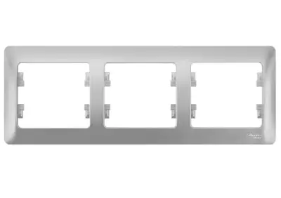 Рамка GLOSSA 3 поста алюминий горизонт. GSL000303, , шт в интернет-магазине Патент24.рф