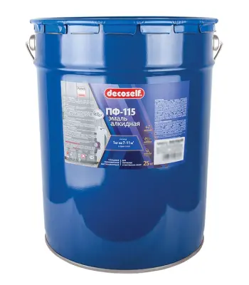 Эмаль ПФ-115 Decoself Пуфас светло-серая 25кг., , шт в интернет-магазине Патент24.рф