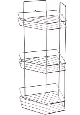 Полка пл. для ванной угловая 3 секц с крючком 09166, , шт в интернет-магазине Патент24.рф