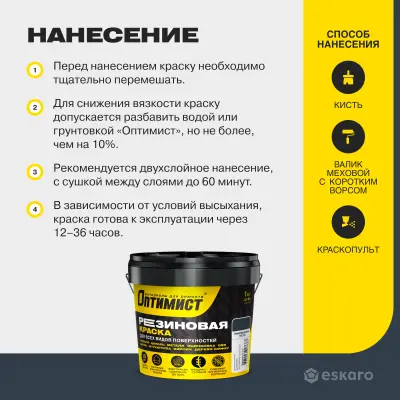 Краска резиновая F310 Оптимист графитово-серая 1кг, , шт в интернет-магазине Патент24.рф