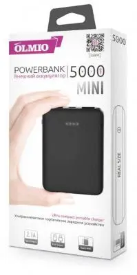 Внешний АКБ Olmio MINI-5 5000mAh 2.1A 2USB вых.ПР039033/039034 в интернет-магазине Патент24.рф Внешний АКБ Olmio MINI-5 5000mAh 2.1A 2USB вых.ПР039033/039034 в интернет-магазине Патент24.рф