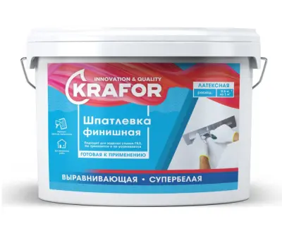 Шпатлевка латексная финишная Krafor 1,5 кг, , шт в интернет-магазине Патент24.рф