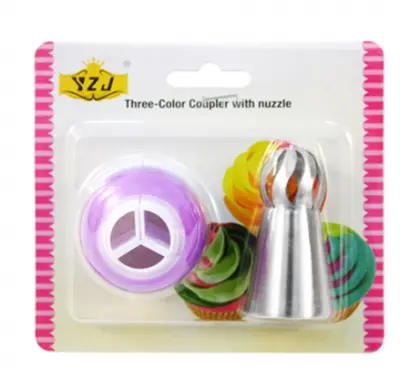 Кондитерский набор 2пр. насадка нерж д/мешка, фиксатор пл в/бл, , набор в интернет-магазине Патент24.рф