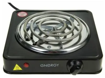 Плитка электрическая ENERGY EN-902B, черная, 1 конф, спираль в интернет-магазине Патент24.рф