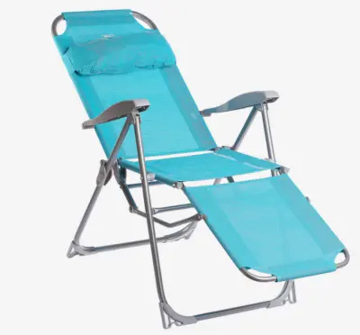 Кресло-шезлонг-3 82х59х1,16см бирюзовый сид37х44,5см скл мет/карк ткань 8полож/сп подст/ног съемн/по, , шт в интернет-магазине Патент24.рф