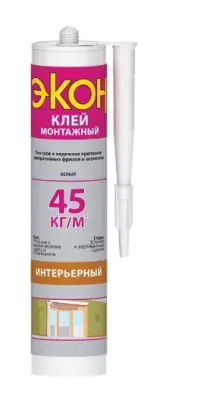 Клей ЭКОН монтажный белый интерьерный 0,4кг , , шт в интернет-магазине Патент24.рф