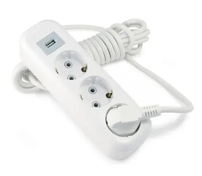 Удлинитель сетев. LUX УЗ-Е-USB-05 3-местный с з/к 5м 250В 16А, USB гнездо 5В 1.3А, , шт в интернет-магазине Патент24.рф