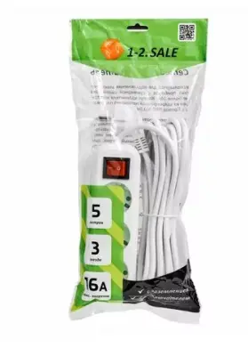 Удлинитель сетев. 1-2.SALE ПВС 3х1 3роз. 5м 16А земля АБС-пластик, , шт в интернет-магазине Патент24.рф