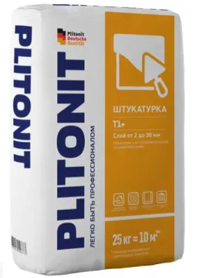 Плитонит Т1+ 25кг (штукатурка с водоотталкив. св.), , шт в интернет-магазине Патент24.рф