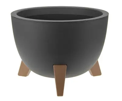 Кашпо "Грация" (2л) Цв. Антрацит со вставкой на ножках д20х14см, , шт в интернет-магазине Патент24.рф