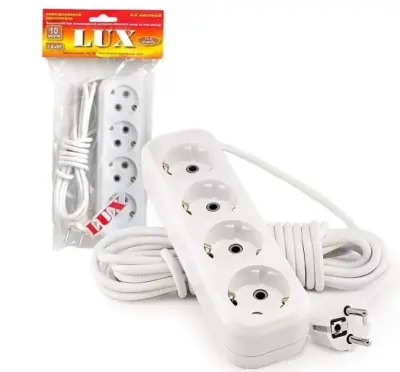 Удлинитель сетев. LUX У4-Е-10 4-х мест. с з/к. 250В 16А 10м, , шт в интернет-магазине Патент24.рф