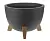 Кашпо "Грация" (2л) Цв. Антрацит со вставкой на ножках д20х14см, , шт в интернет-магазине Патент24.рф