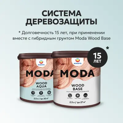 Краска для деревянных фасадов "Eskaro Moda Wood Aqua" 0,9л, , шт в интернет-магазине Патент24.рф