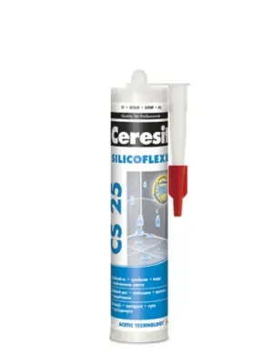 Затирка эластич. силик. противогрибк. ЦЕРЕЗИТ CS25 280мл белая, , шт в интернет-магазине Патент24.рф